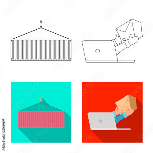 Isolated object of goods and cargo symbol. Set of goods and warehouse stock vector illustration.
