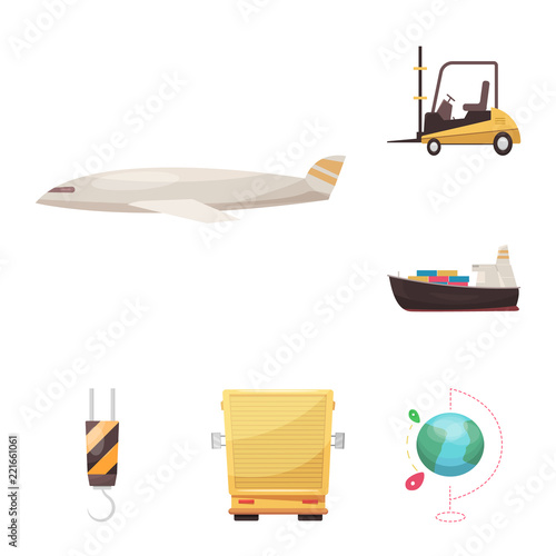 Vector design of goods and cargo icon. Set of goods and warehouse vector icon for stock.