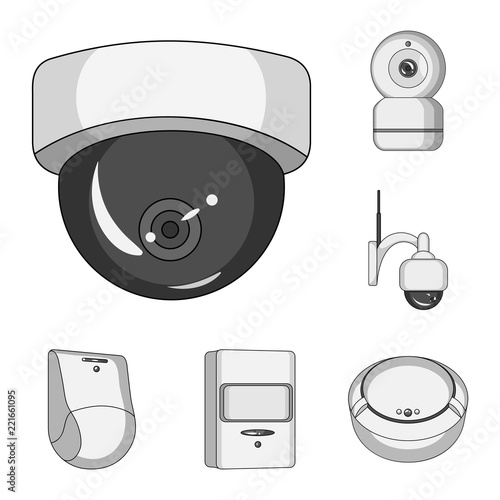 Vector design of cctv and camera sign. Collection of cctv and system stock vector illustration.