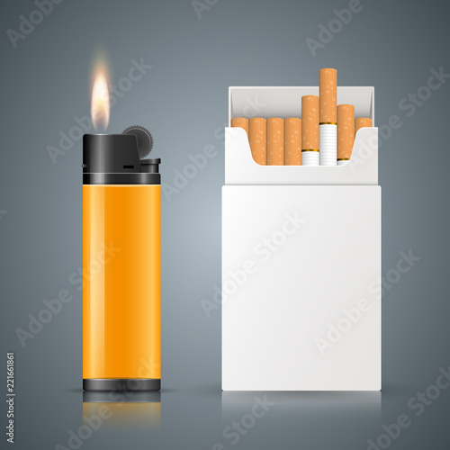 Business illustration of a cigarette and harm.