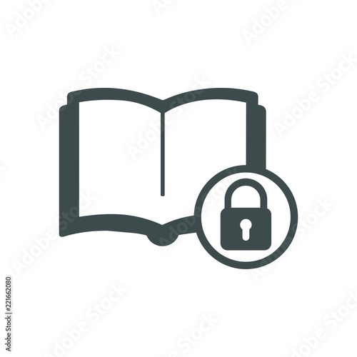 Закрытая информация, литература. Векторный значок.