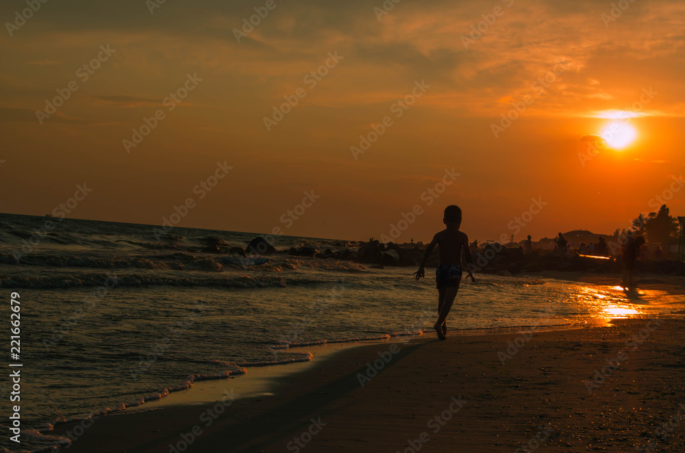 runing on the beach