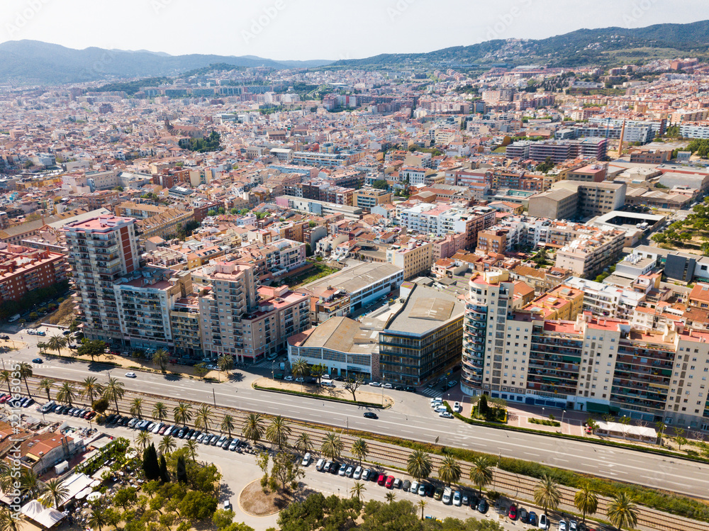 Naklejka premium View from drone on summer seascape of Mataro