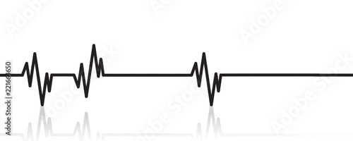 Vector illustration of heart pulse on a white background.
