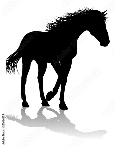 A horse animal detailed silhouette graphic