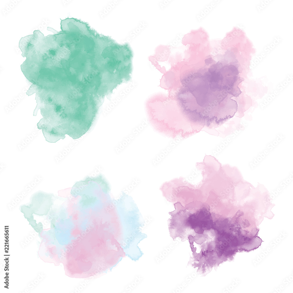 hand drawing watercolor background vector set