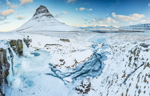 Famous Kirkjufell mountain ...