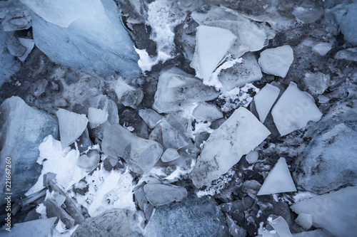 Blue ice texture, winter ba...