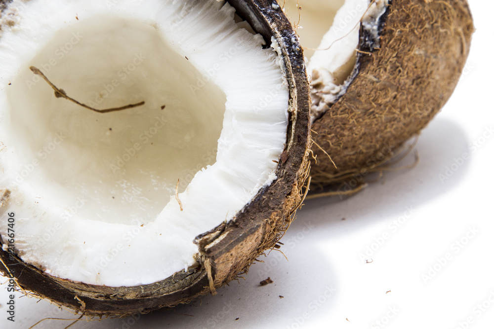 Fresh coconut on white background Fresh coconut on white background