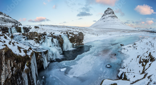 Famous Kirkjufell mountain ...