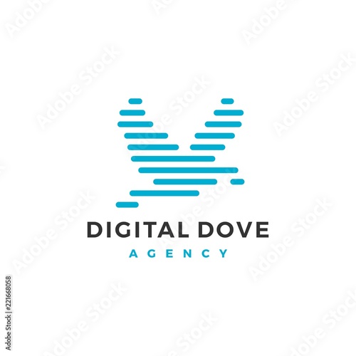 dove logo vector icon line outline monoline illustration
