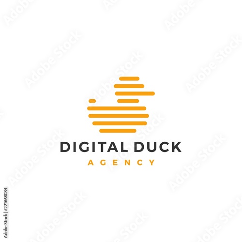 little duck logo vector icon line outline monoline illustration