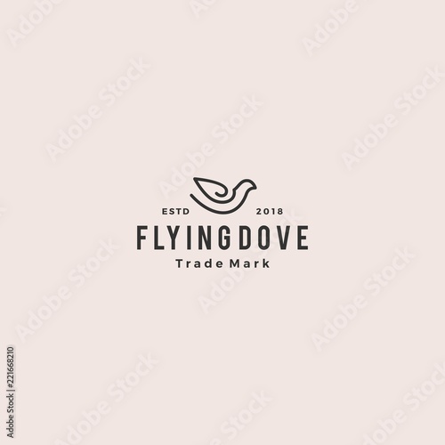 dove logo vector vintage hipster retro icon line outline monoline illustration