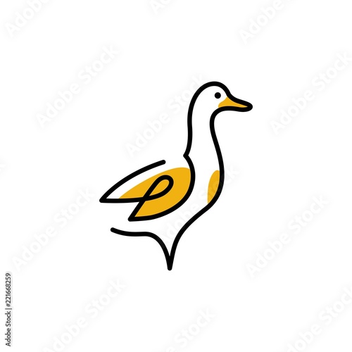 duck logo vector icon line outline monoline illustration