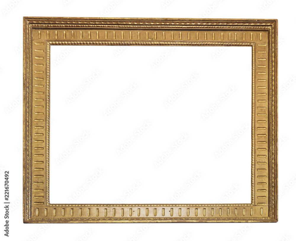 Set of isolated art empty frames in golden and silver color Set of isolated art empty frames in golden and silver color