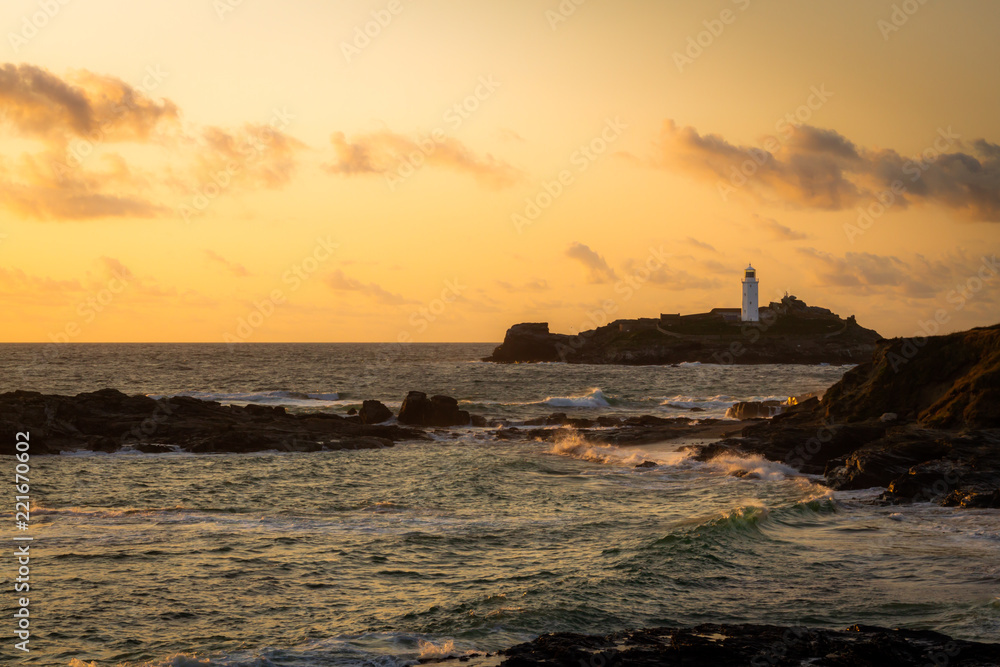 View of a lighthouse in Gwithian,Cornwall. View of a lighthouse in Gwithian,Cornwall.