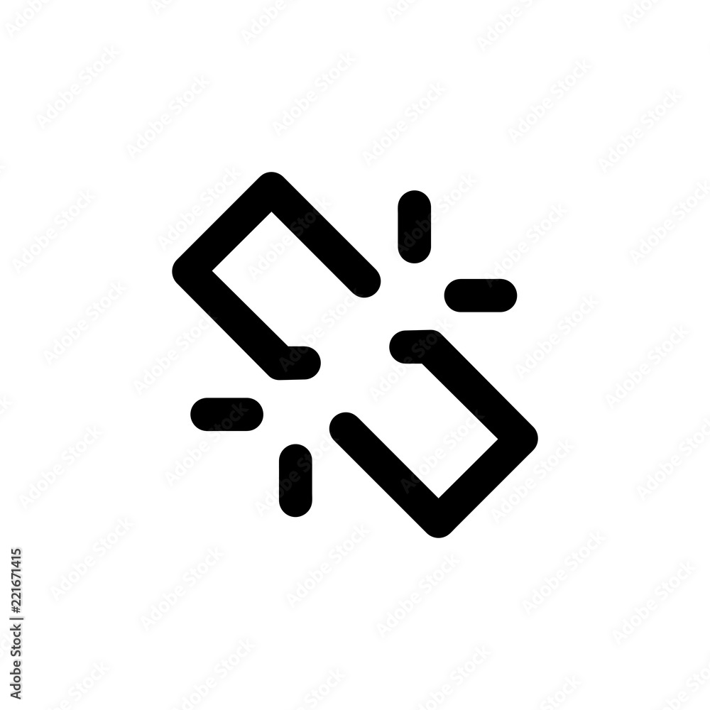 Link broken vector icon isolated on background. Trendy sweet symbol. Pixel perfect. illustration EPS 10. Link broken vector icon isolated on background. Trendy sweet symbol. Pixel perfect. illustration EPS 10.