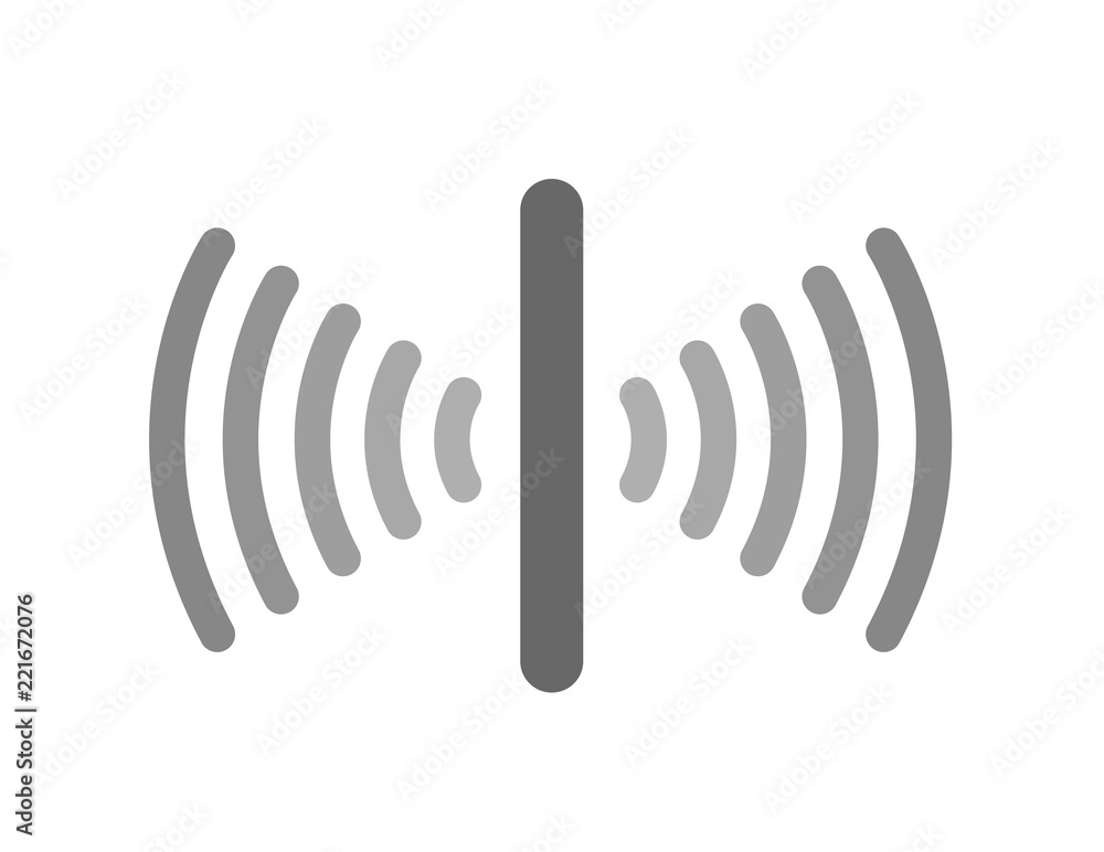 sensor and waves signal icon vector sensor and waves signal icon vector