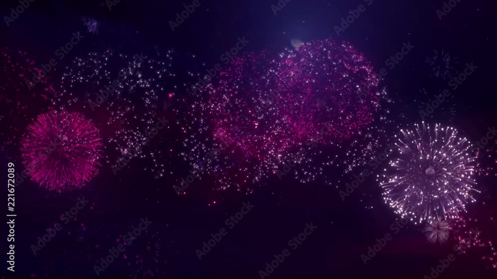 19. Big Firecracker Bursts In The Sky During Beautiful Multiple shells ...