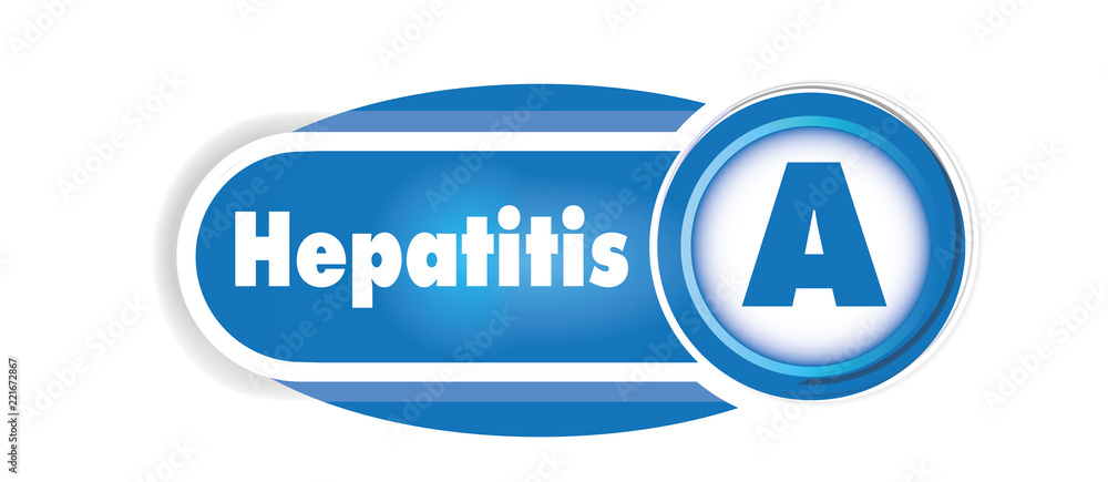 Hepatitis A isolated concept. Blue curves background Hepatitis A isolated concept. Blue curves background