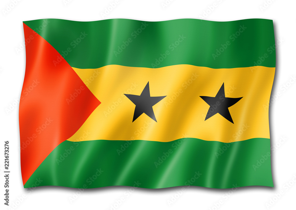 Obraz premium Sao Tome and Principe flag isolated on white