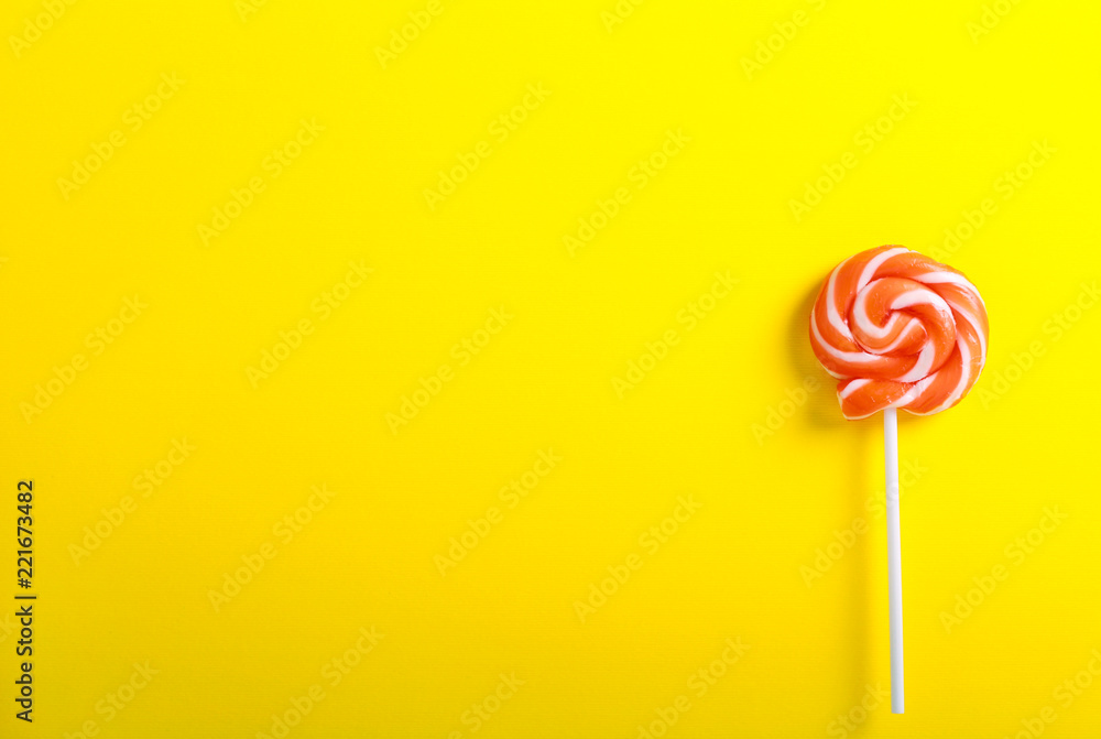 Orange and white swirl lollypop Orange and white swirl lollypop