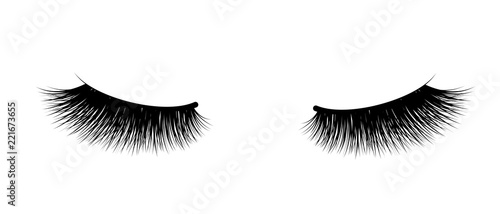 Eyelash extension. A beautiful make-up. Thick fuzzy cilia. Mascara for volume and length.