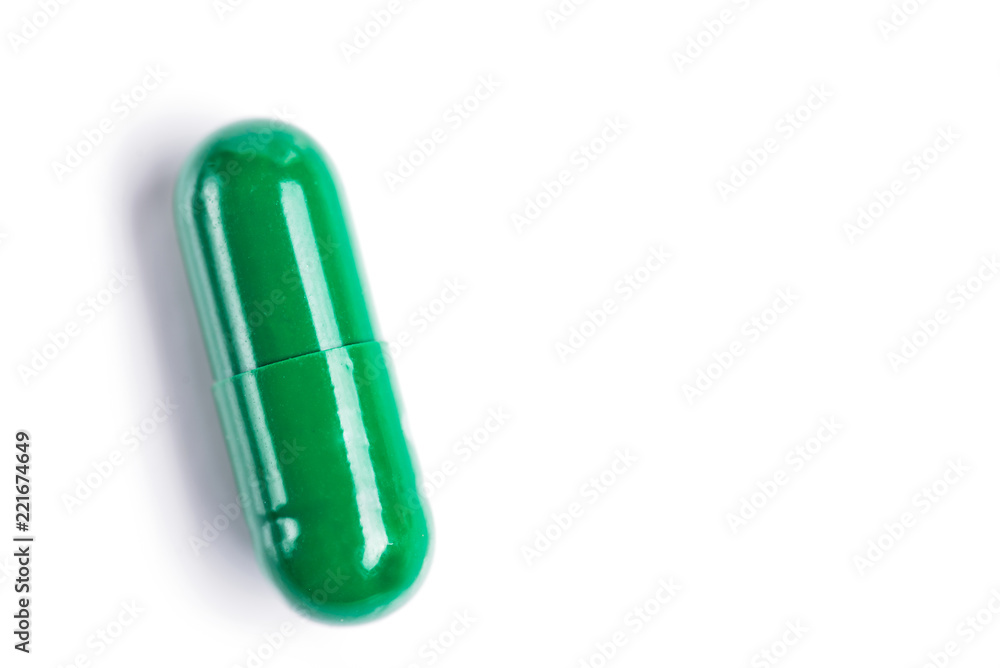 Medicine green and yellow pills or capsules Medicine green and yellow pills or capsules