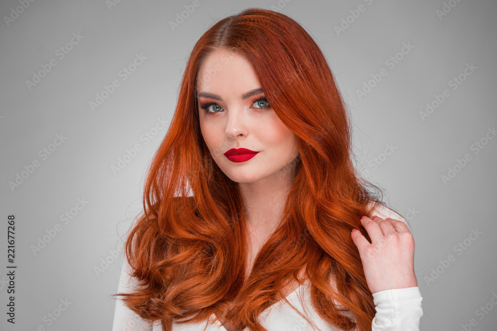 Fototapeta premium Gorgeous redhead model girl
