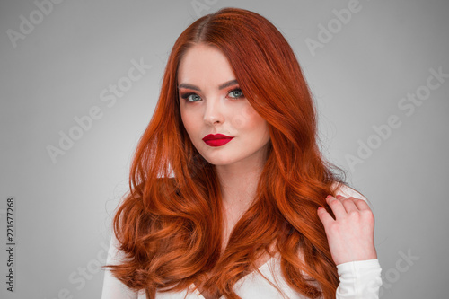 Gorgeous redhead model girl