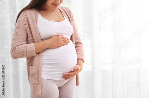 Young pregnant woman near window at home, closeup Free Download Young pregnant woman near window at home, closeup - GFXLoad