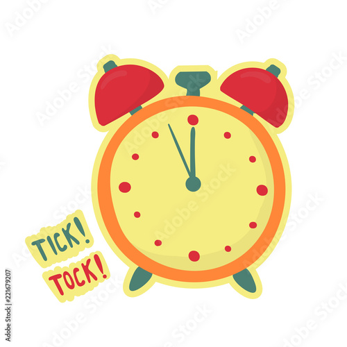 alarm clock make tick tock. Last minute symbol. Time is over
