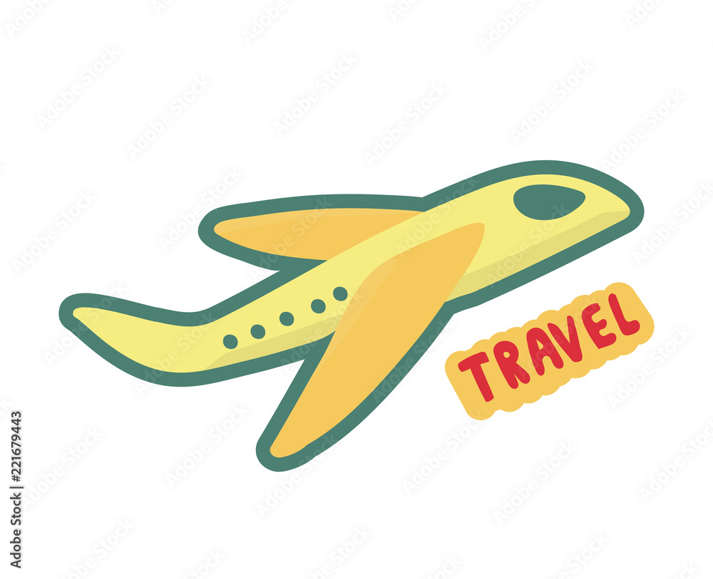 Fototapeta premium airplane travel symbol. sign of tourism and traveler