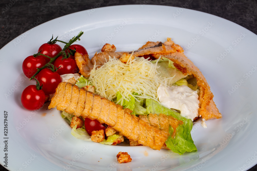 Calad Caesar with grilled salmon Calad Caesar with grilled salmon