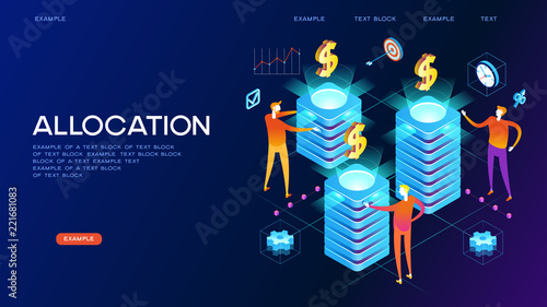 Allocation isometric concept banner