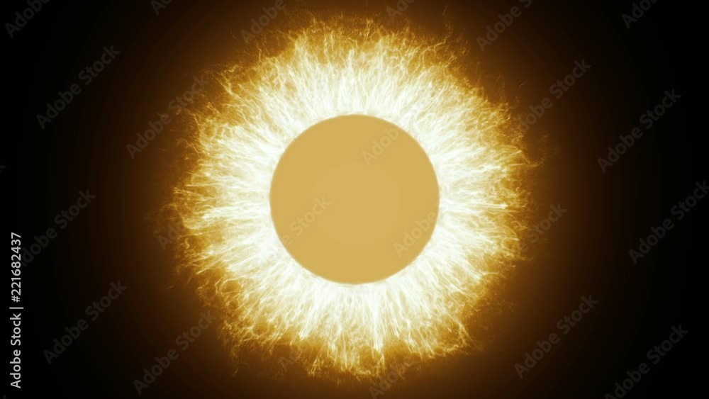 Bright sun expansion in a dark background Bright sun expansion in a dark background