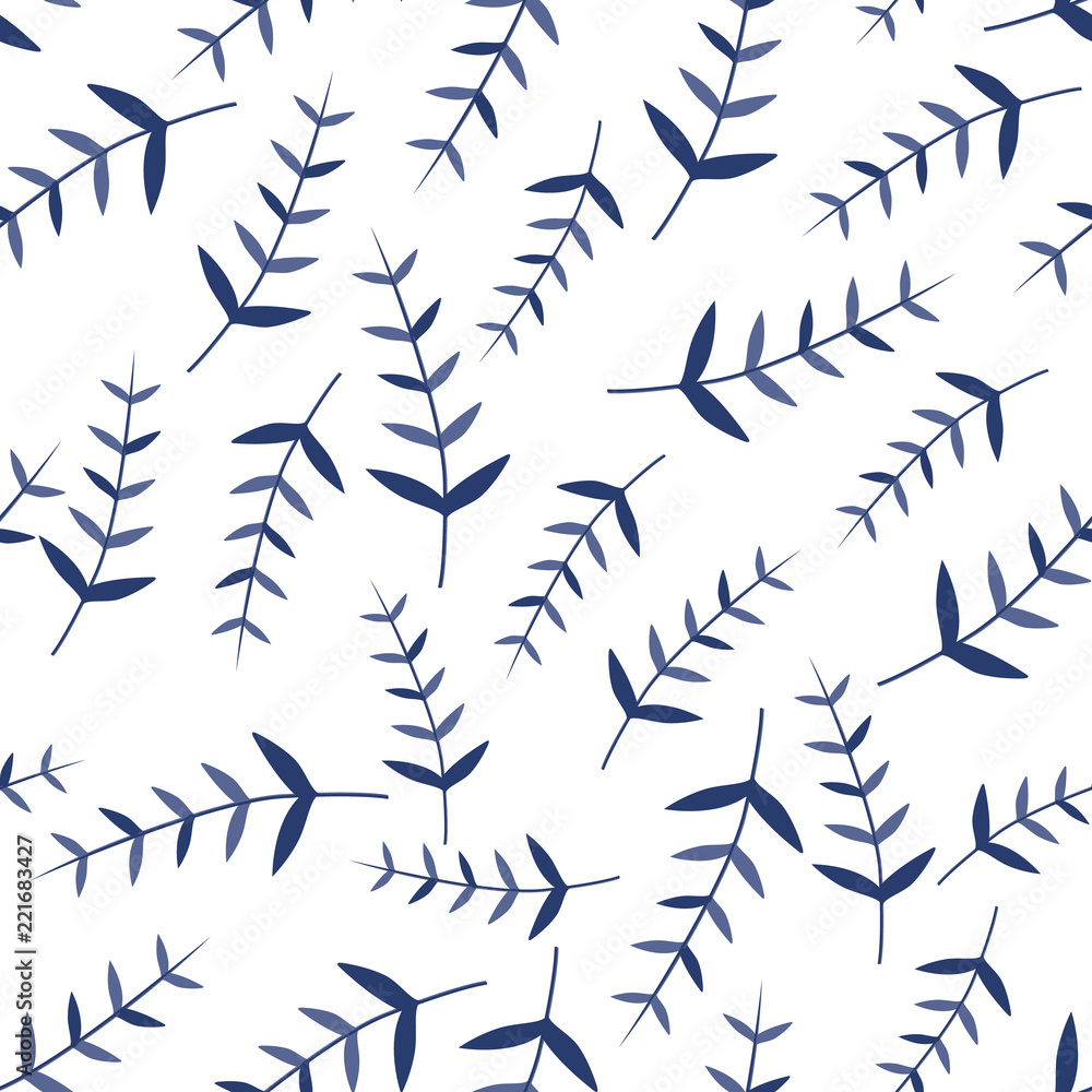 Fototapeta premium Seamless patterns with leaves modern ornaments