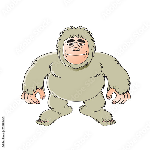 isolated cave man with smile vector illustration