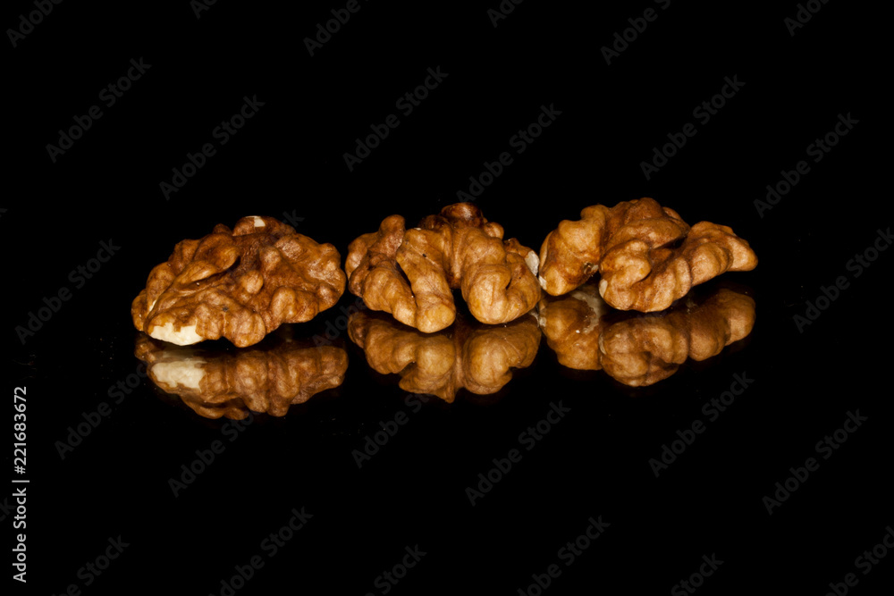 Obraz premium walnut isolated on black background