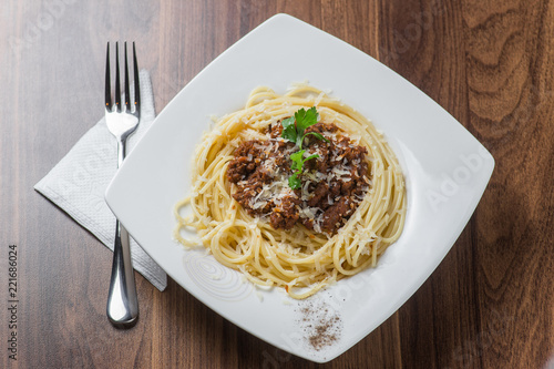 Spaghetti Bolognese with Parmesan Cheese