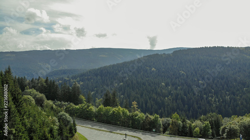 Aerial view of Stausee Soboth beautiful lake in Austria photo