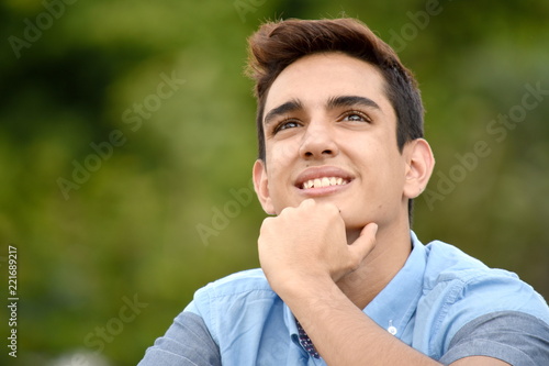 Colombian Teenager Boy Daydreaming