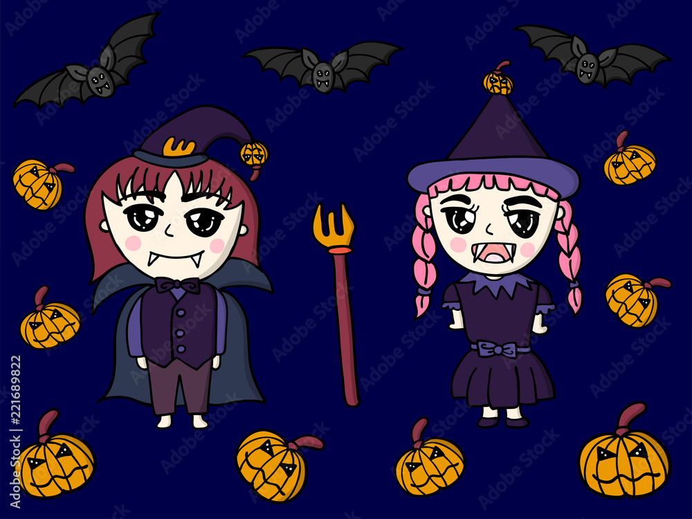 Vector of drawing cute Dracula for Halloween illustration Vector of drawing cute Dracula for Halloween illustration