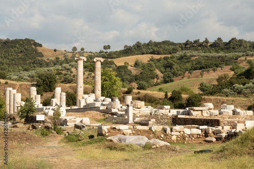 ruins of the Temple of Artemis in the 2nd century city of Sardis, capital of the Lydian empire