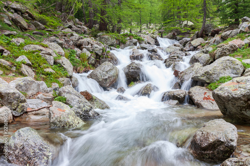 Obraz na płótnie Vue d'une rivière dans le Mercantour w salonie