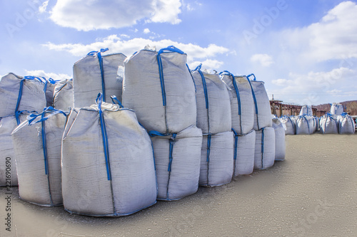 open warehouse of big bags 