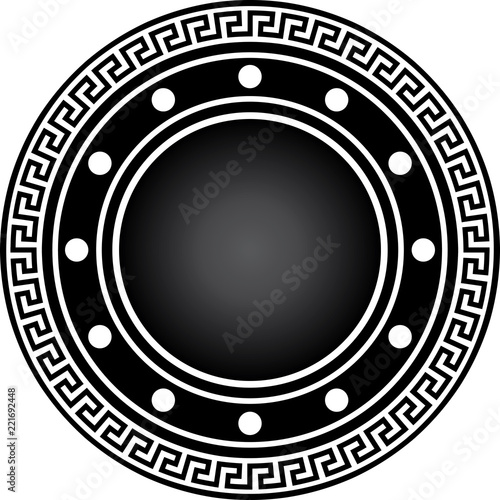 black gladiator shield with ornament photo