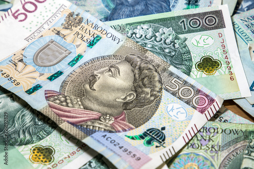 polish money background, 500 pln photo
