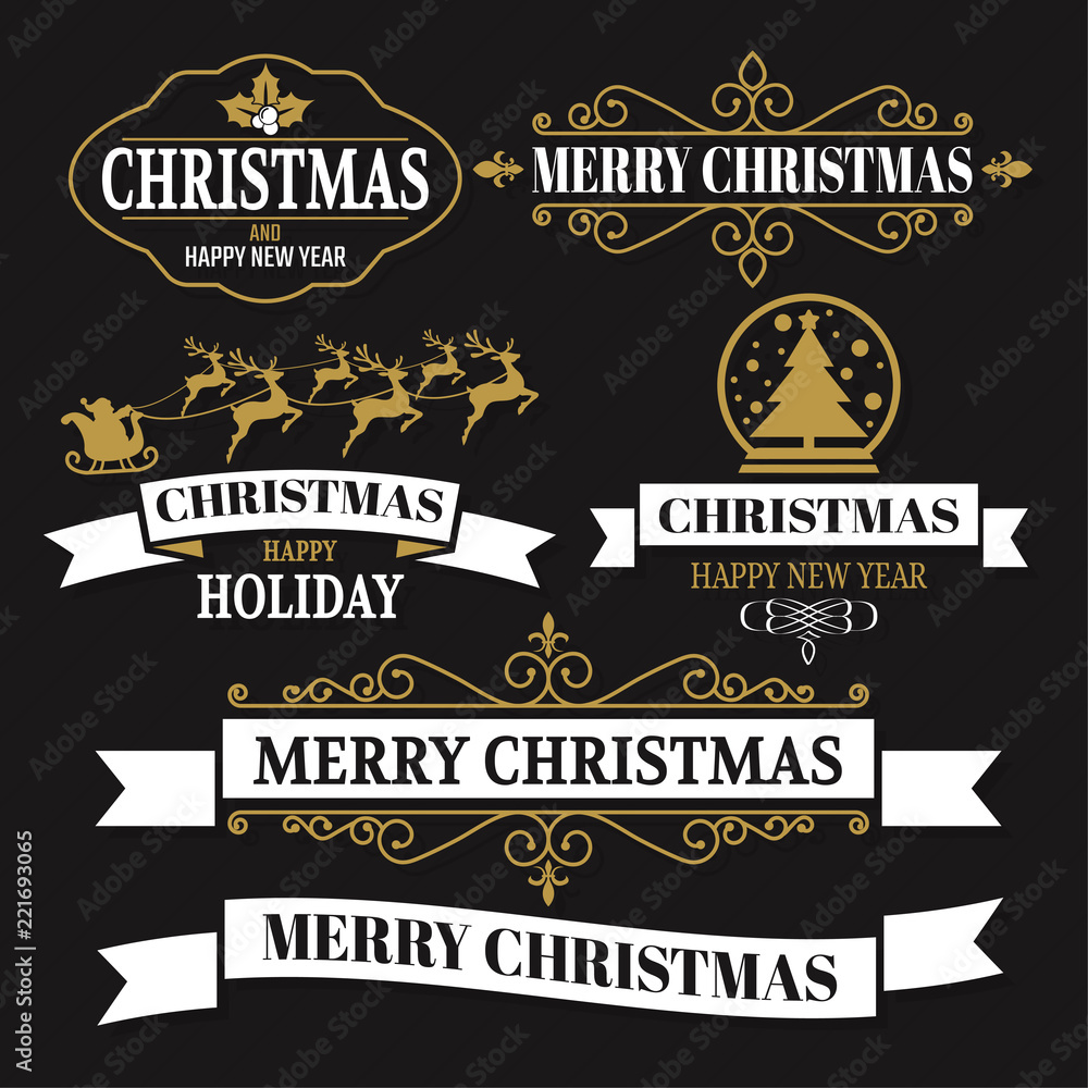 Fototapeta premium Christmas Vector Logo for banner