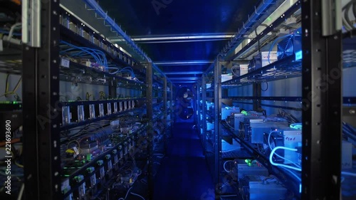 Server room for crypto currency mining.